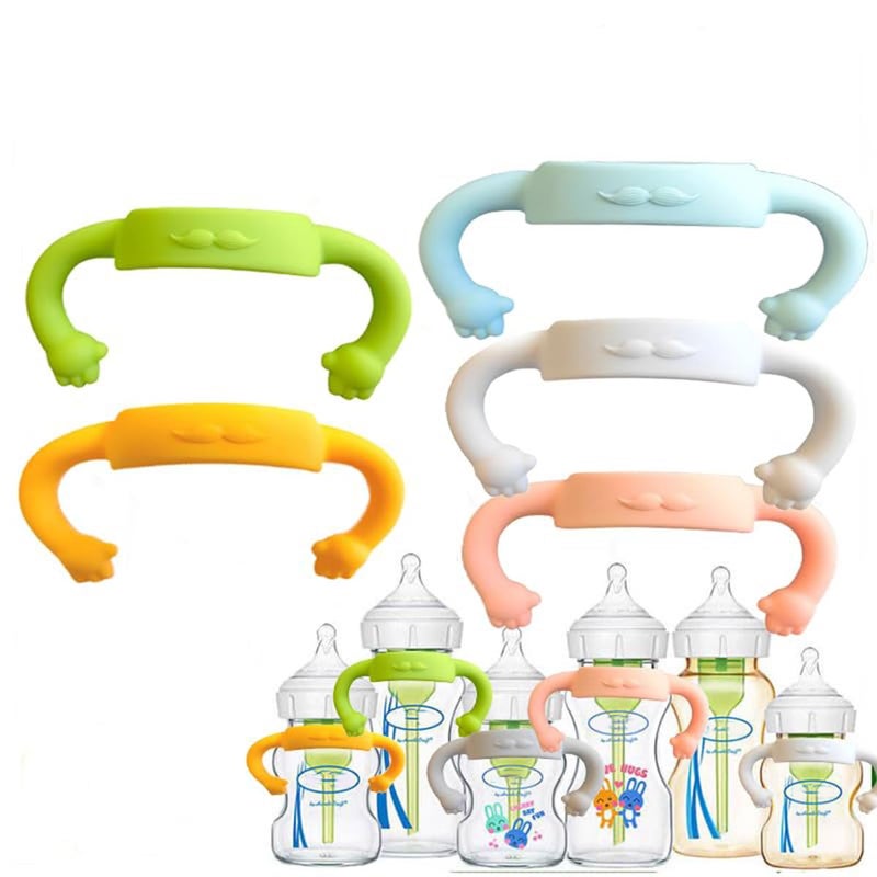 ROMIRUS Silicone Baby Bottle Handles Compatible with Dr. Brown's Feeding Bottles, Easy Grip Removable Handles, 5 Pack - Image 1